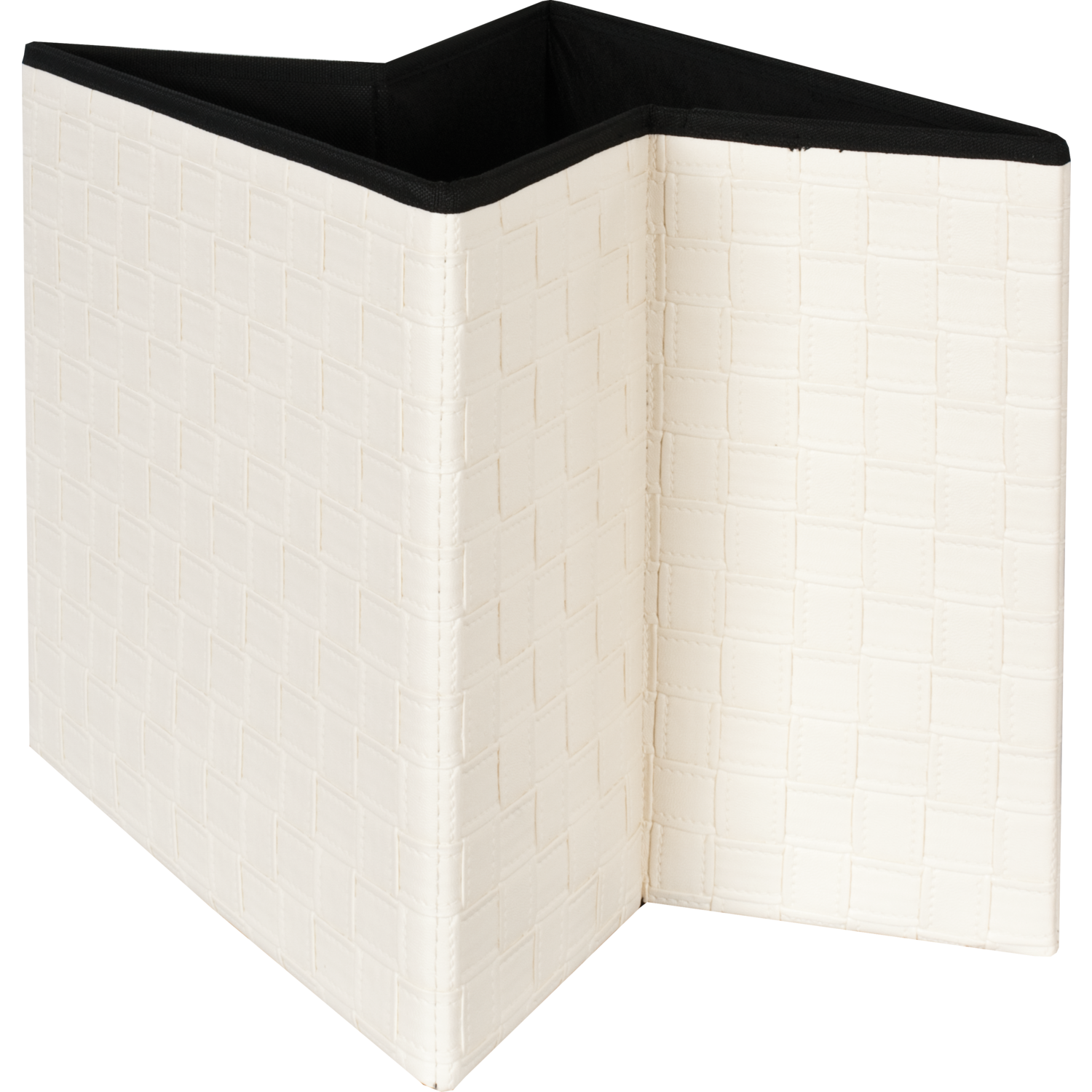VESTIAMO CASA - Pouf contenitore beige in ecopelle richiudibile - 38x38 cm